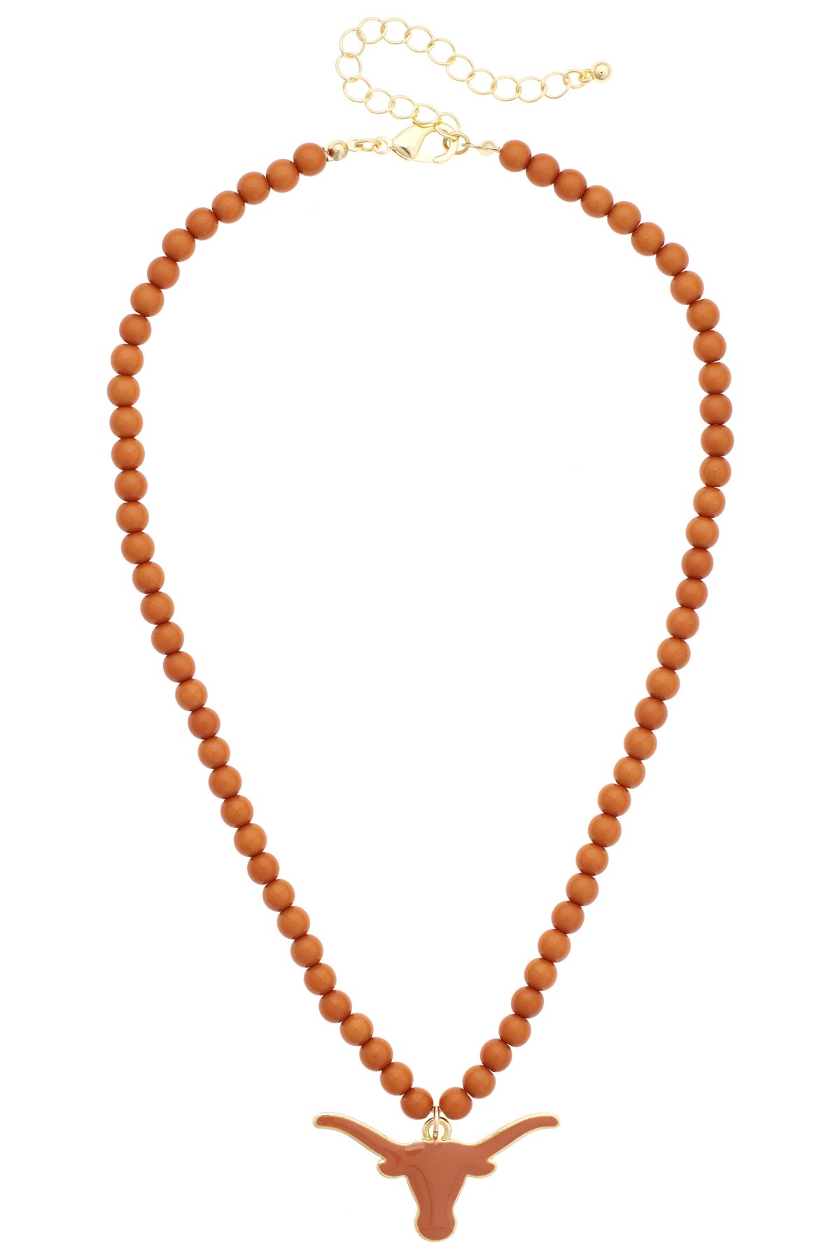 Texas Longhorns Beaded Logo Pendant Necklace
