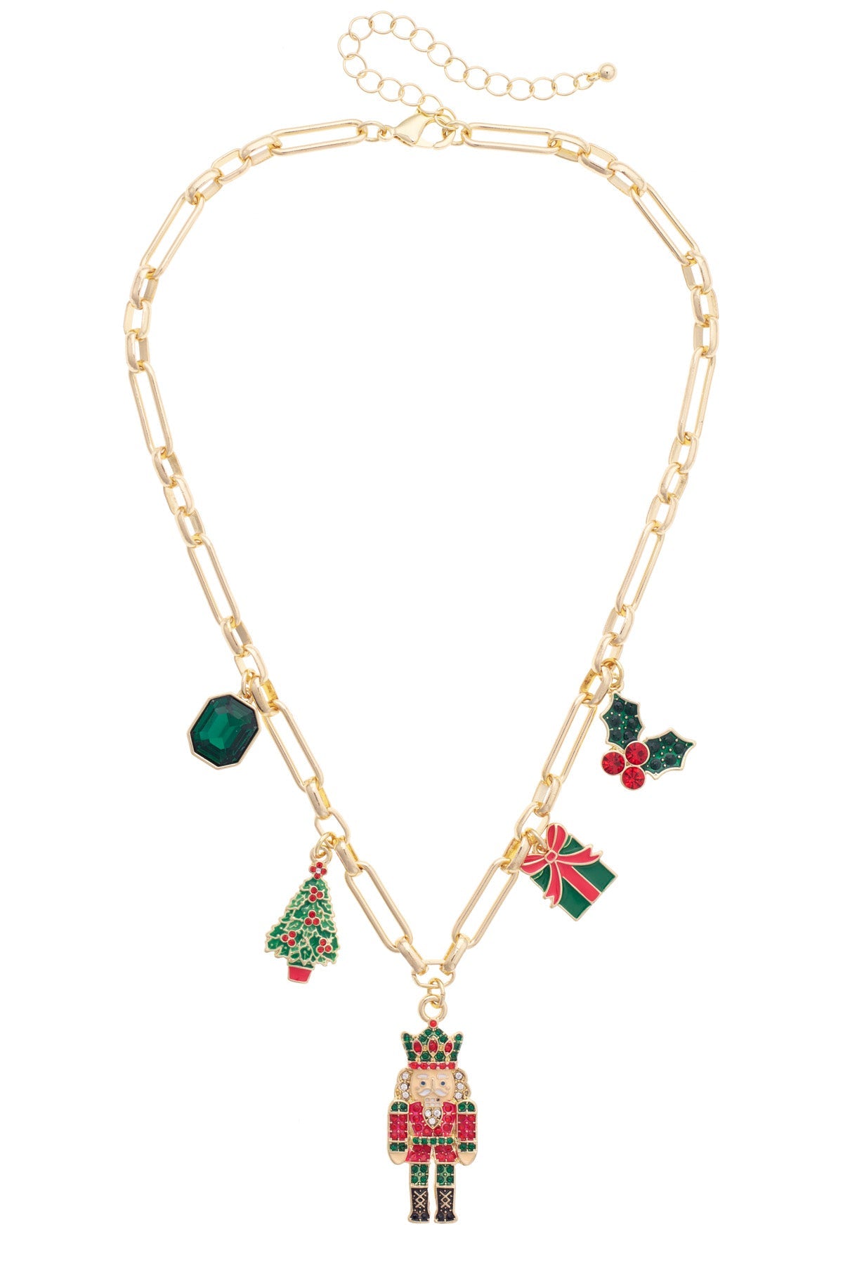Naughty Nutcracker Multi Charm Necklace in Multi