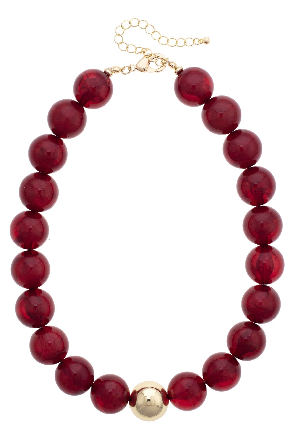 Marjorie Beaded Gumball Necklace in Plum