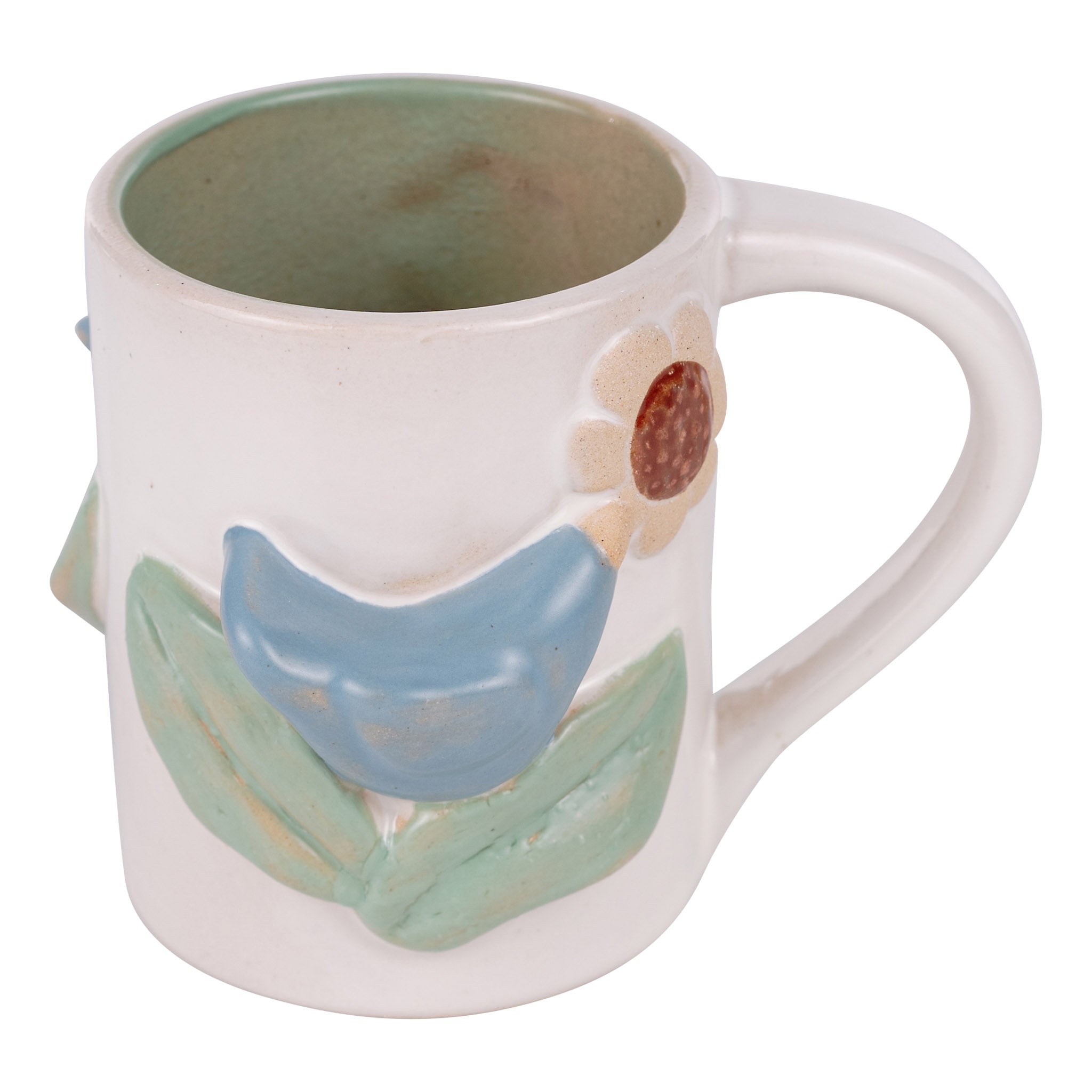 Glory Haus Blue Bird Flower Leaves Mug