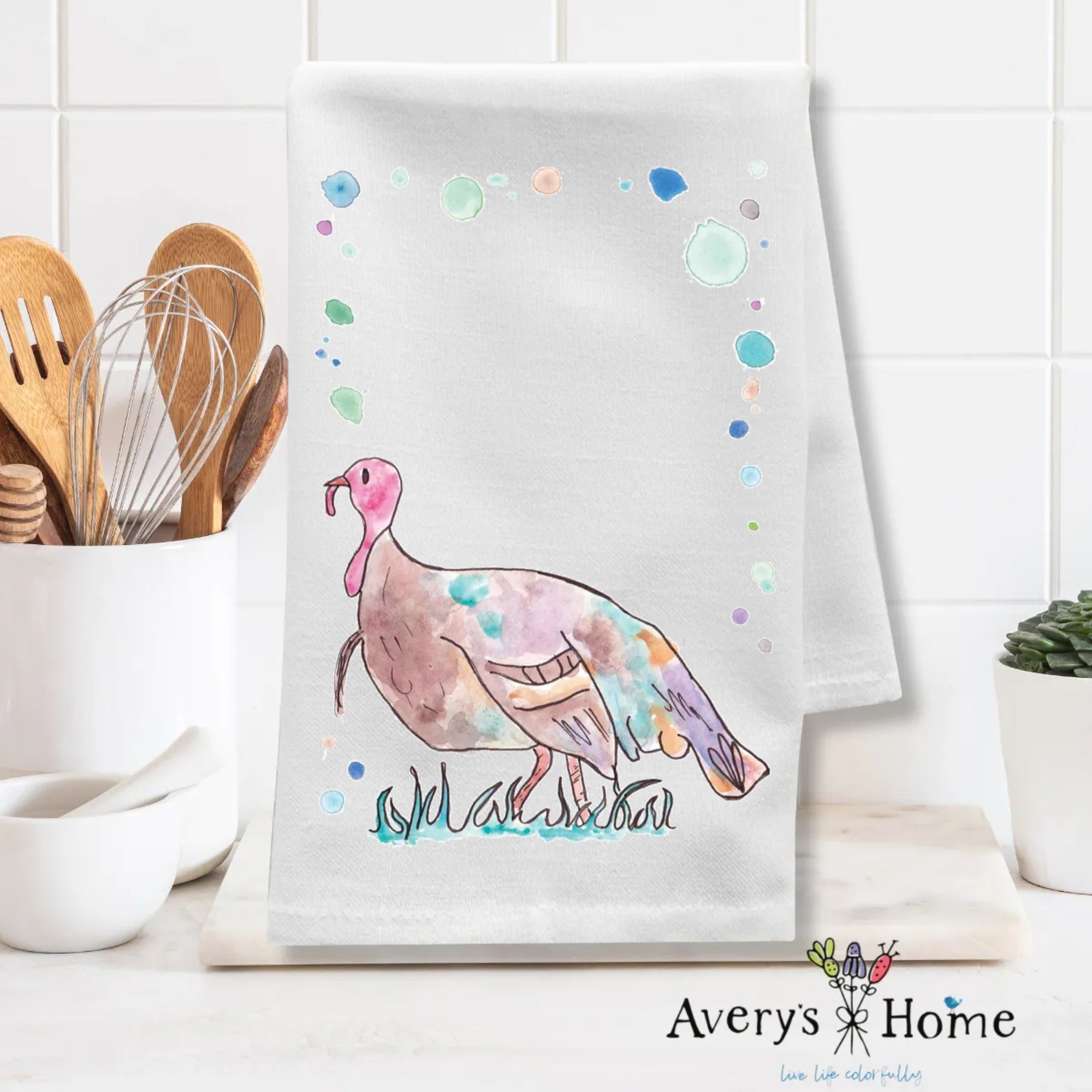 Turkey dish towel design detail