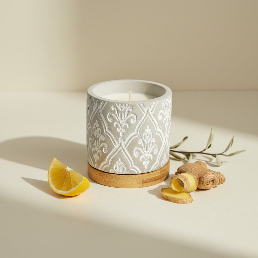 Bourbon Royalty 3 oz Damask Stone Candle