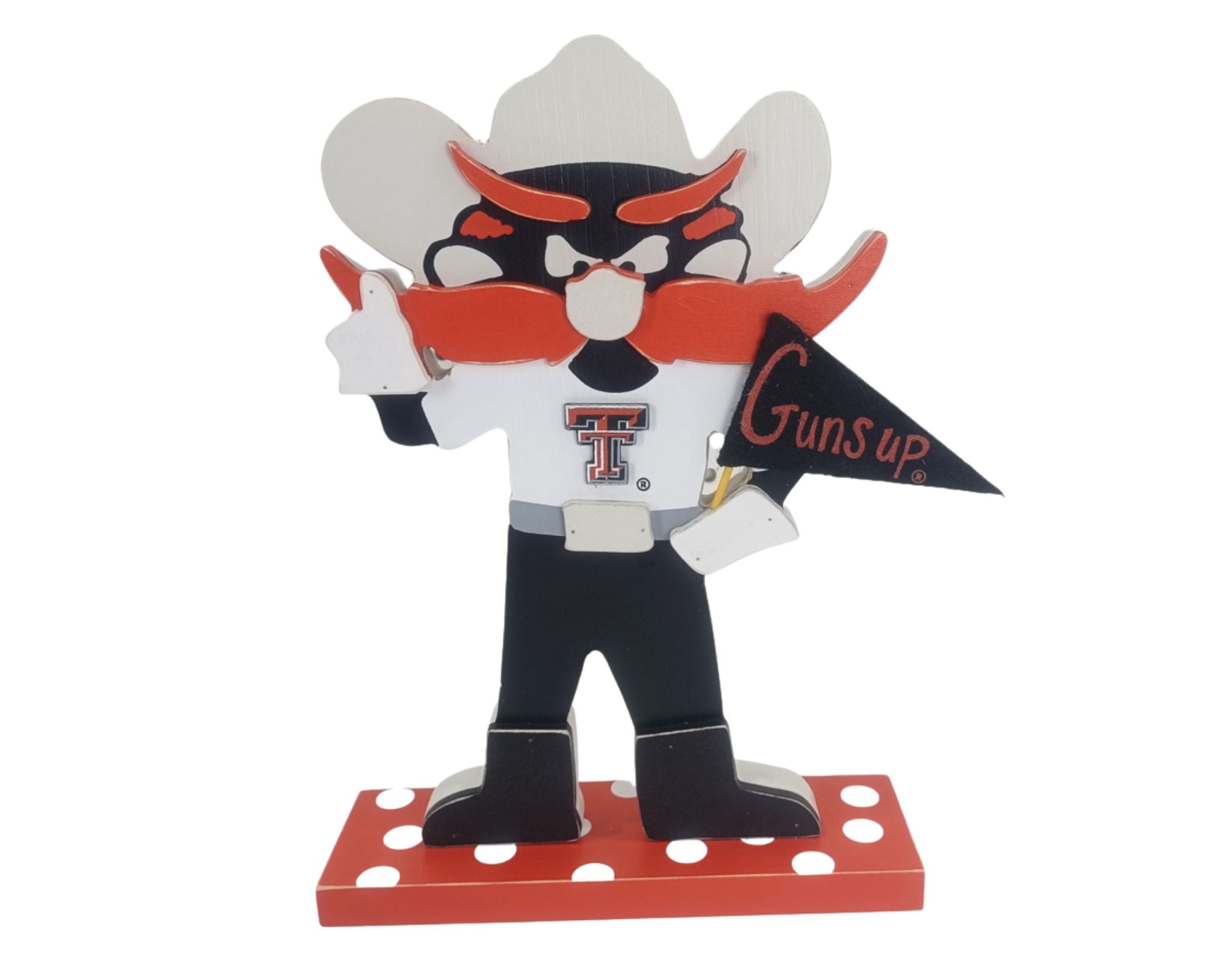 Red Raider Mascot Wooden Tabletop
