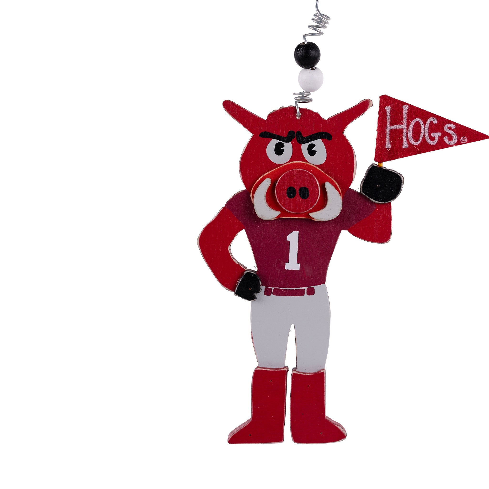 Big Red Wooden Mascot Ornament