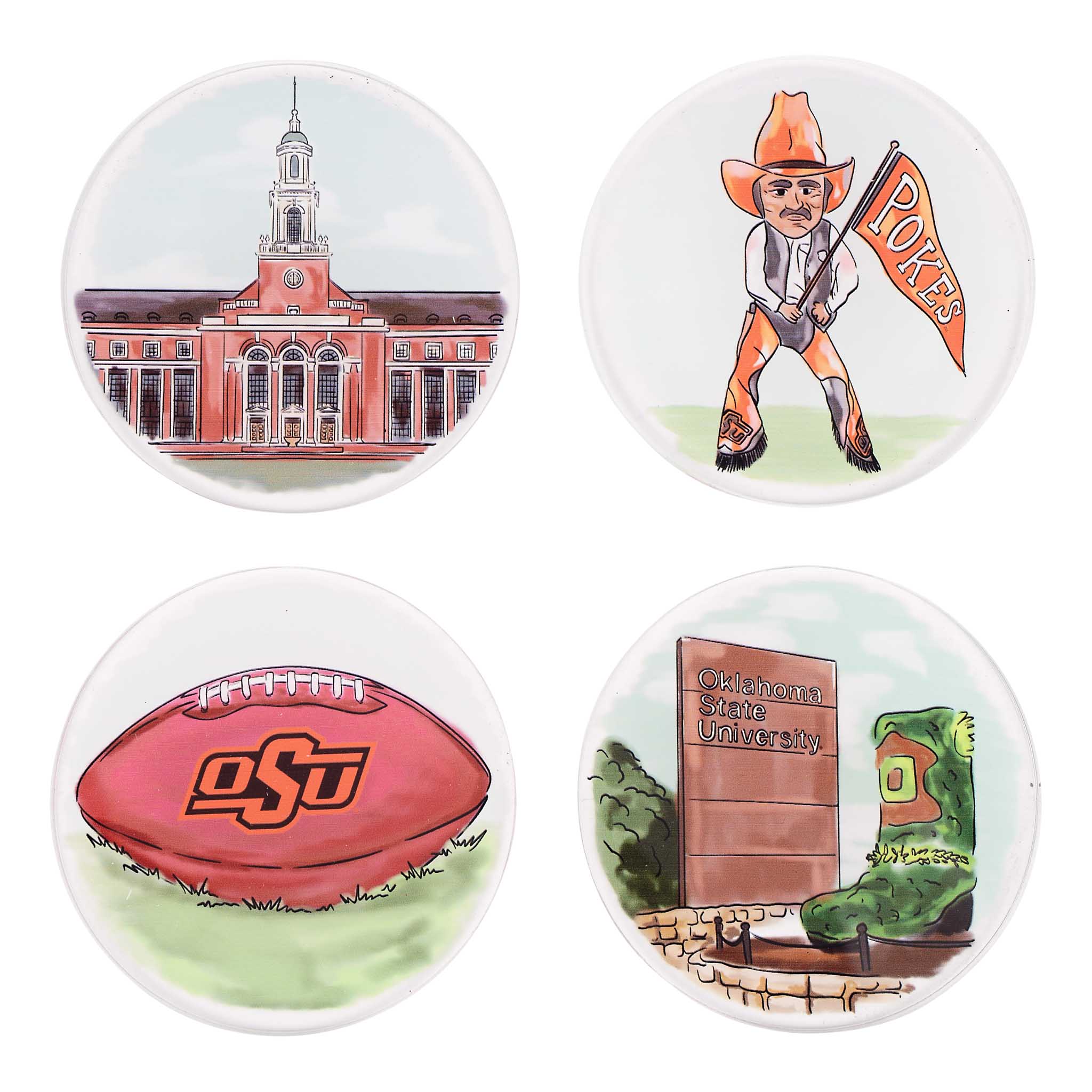 Oklahoma State  Coaster Set/4