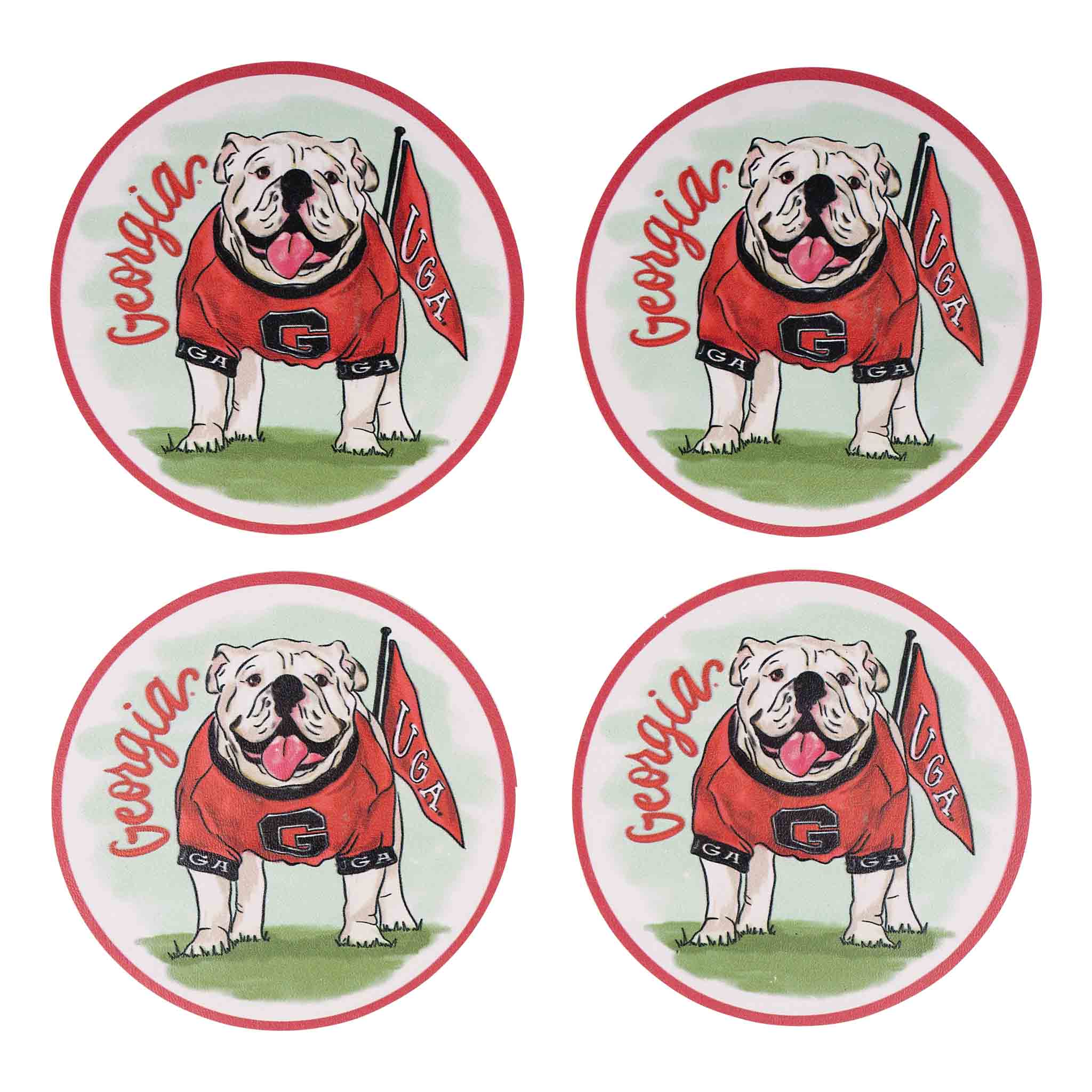 Georgia Mascot Coaster Set/4