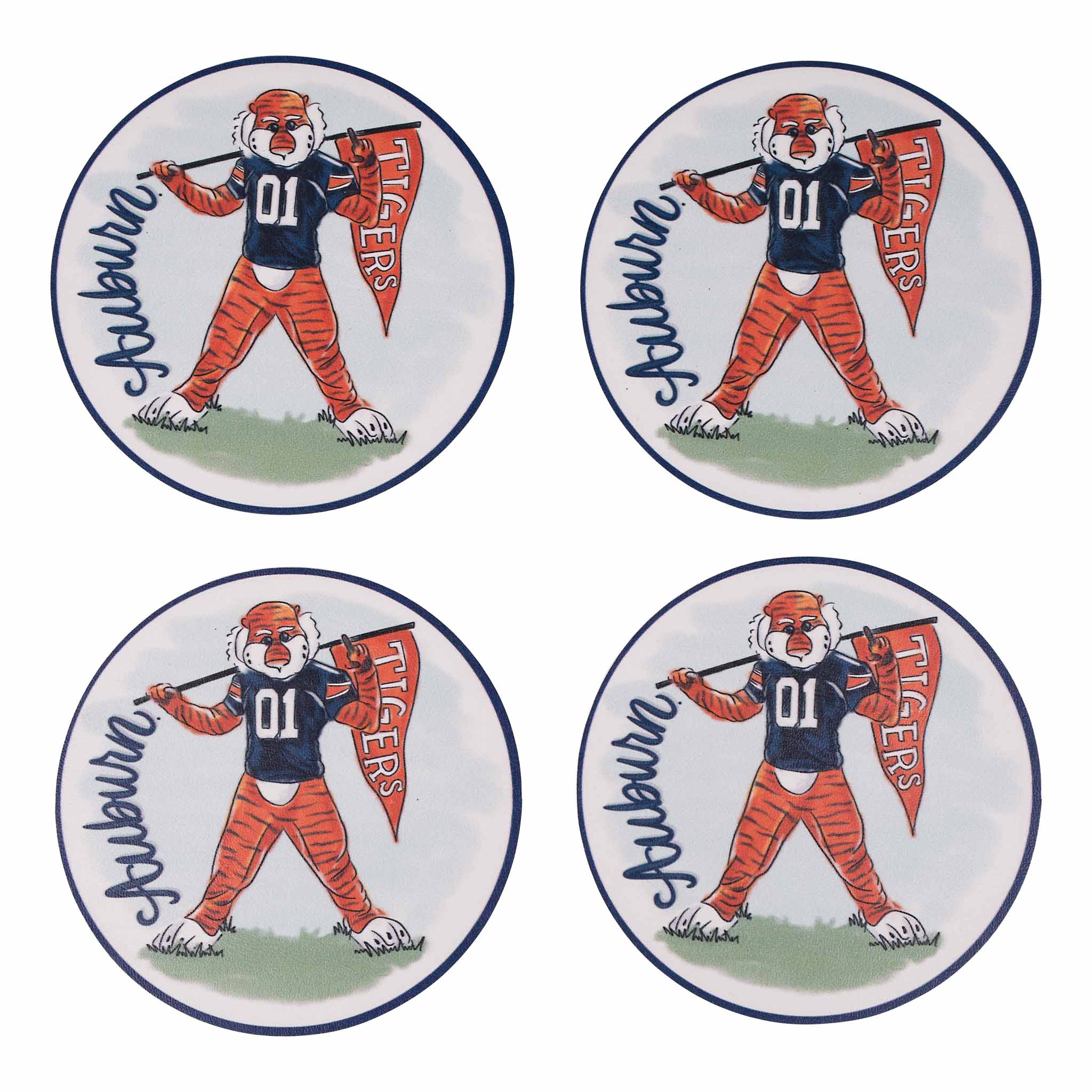 Auburn Mascot Coaster Set/4