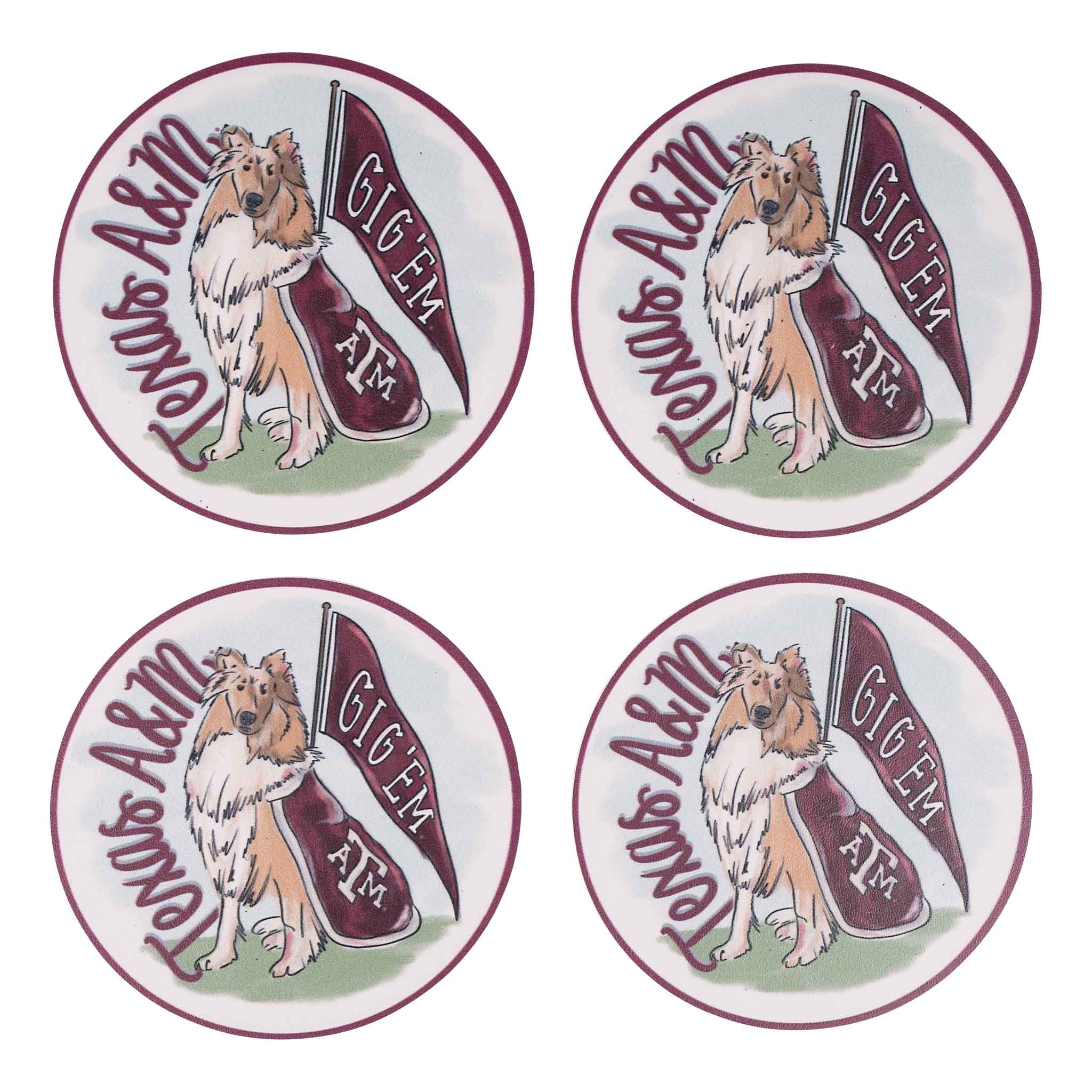 Texas A&M Mascot Coaster Set/4