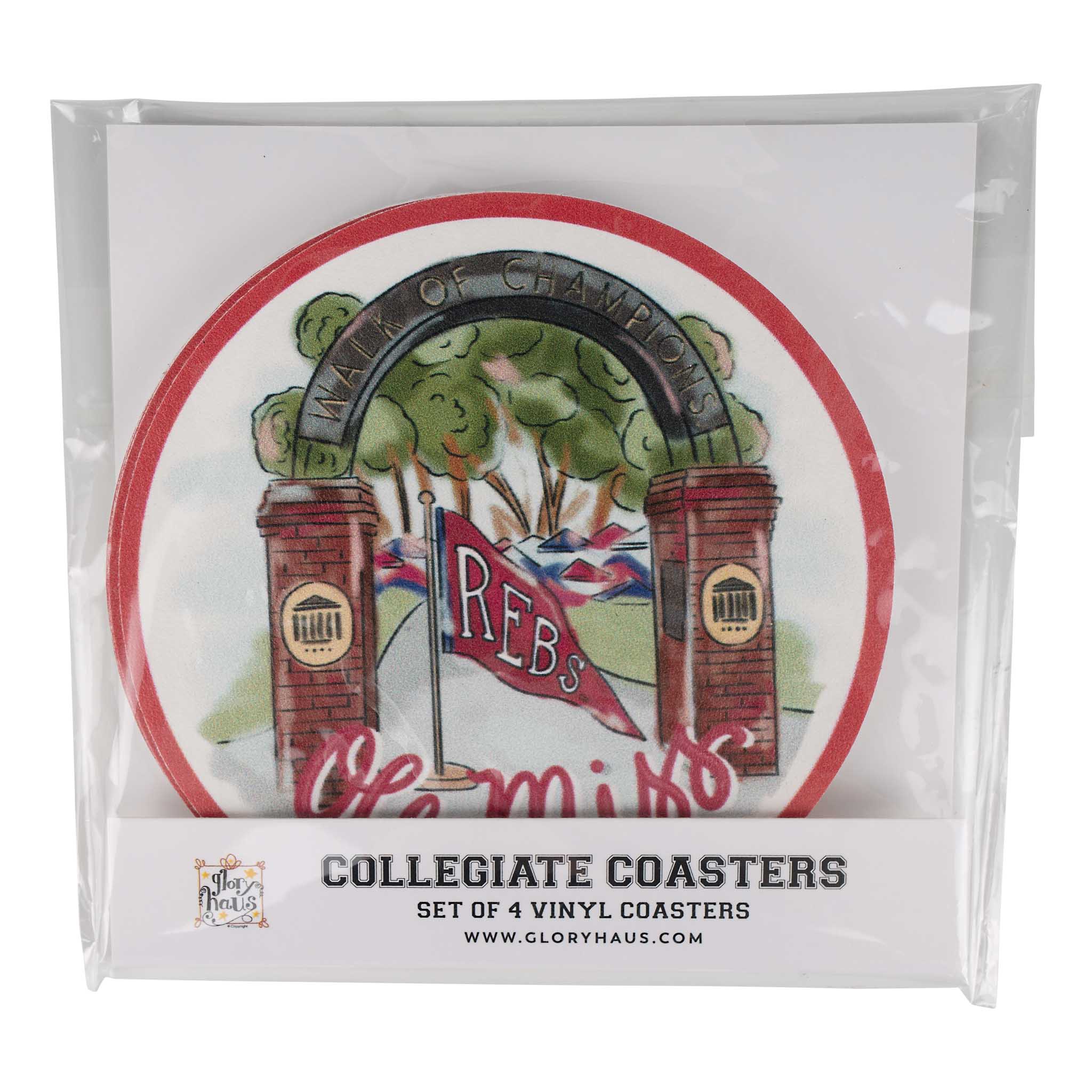 Ole Miss Mascot Coaster Set/4