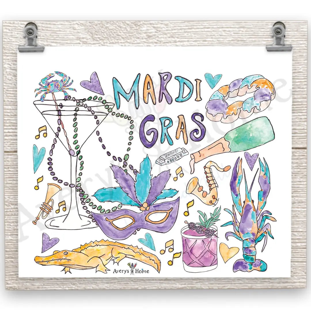 Mardi Gras 20 oz Skinny Tumbler
