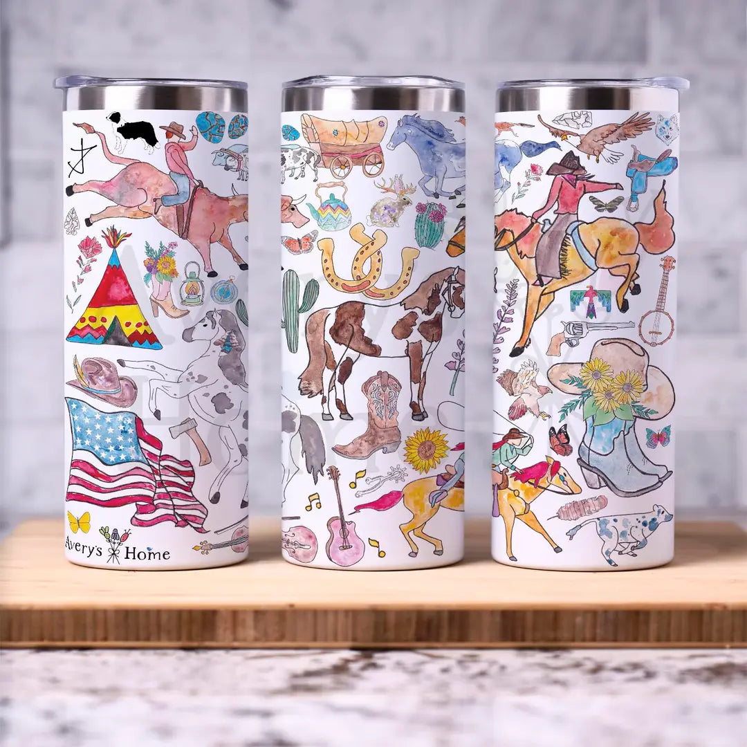 Western Rodeo 20 oz Skinny Tumbler