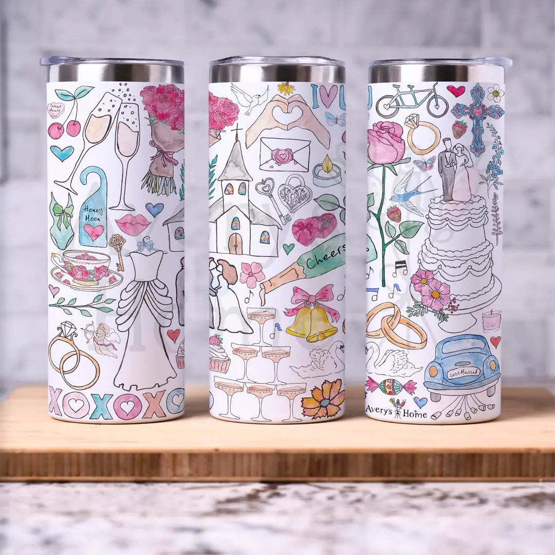 Wedding Day Celebration 20 oz Skinny Tumbler