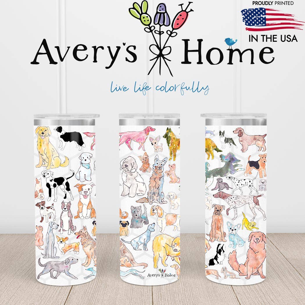 Adorable Dogs 20 oz Skinny Tumbler