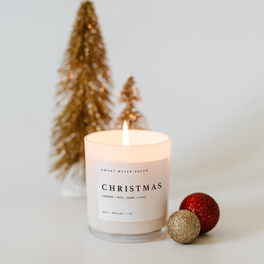 Christmas Soy Candle - White Jar - 11 oz