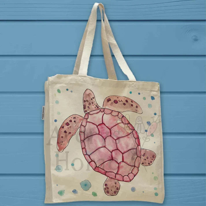 Loggerhead Sea Turtle cotton tote bag, art by Avery Jackson