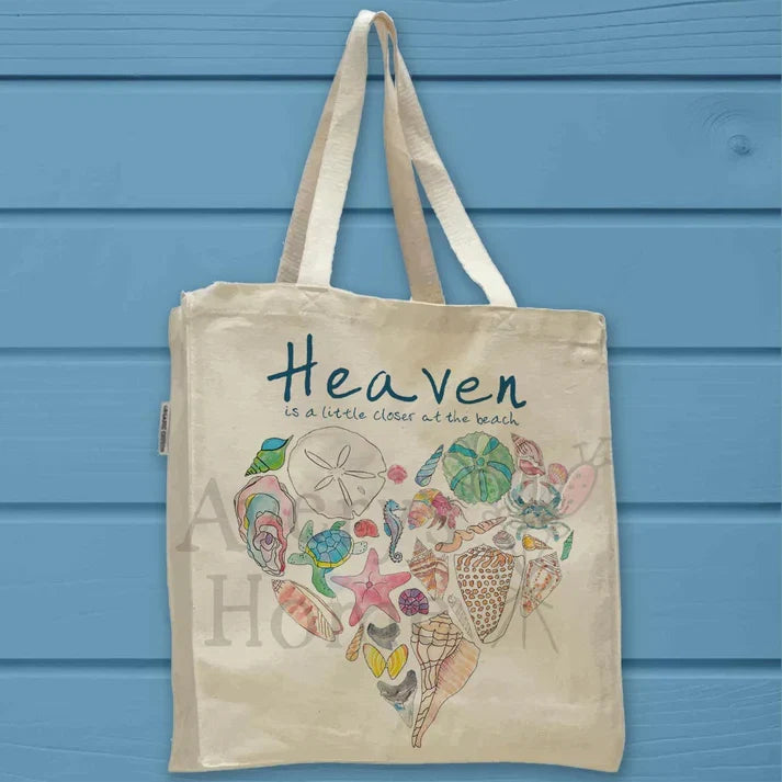 Heaven at the Beach cotton tote bag, art by Avery Jackson