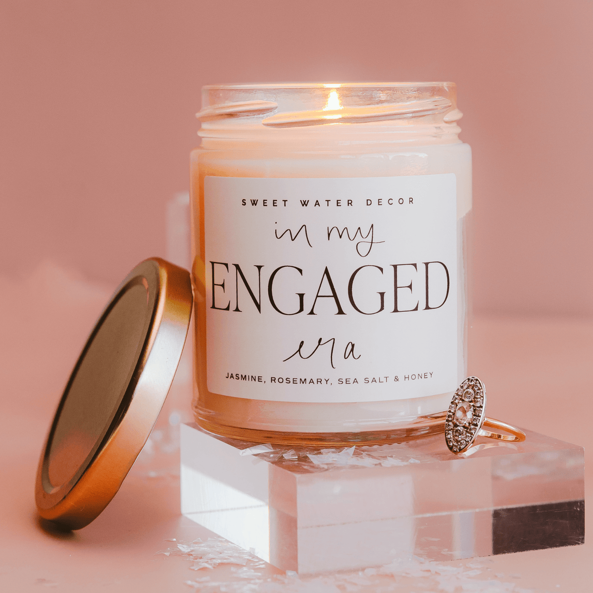 In My Engaged Era Soy Candle - Clear Jar - 9 oz (Wildflowers and Salt)