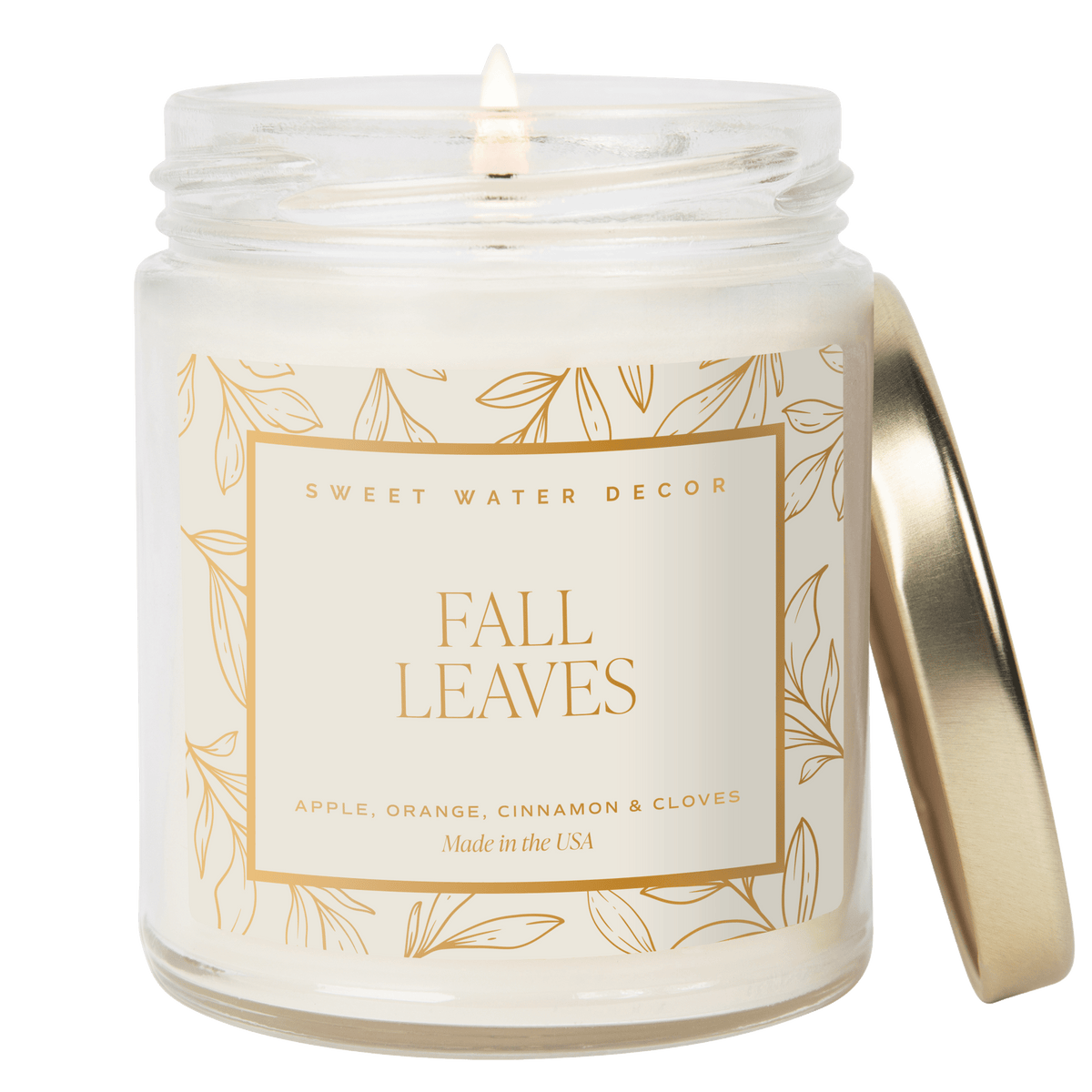 Fall Leaves Soy Candle - Patterned 9 oz - Clear Jar