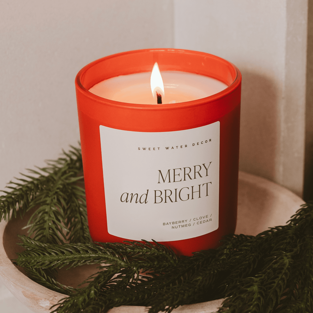 Merry and Bright Soy Candle - Red Matte Jar - 15 oz New