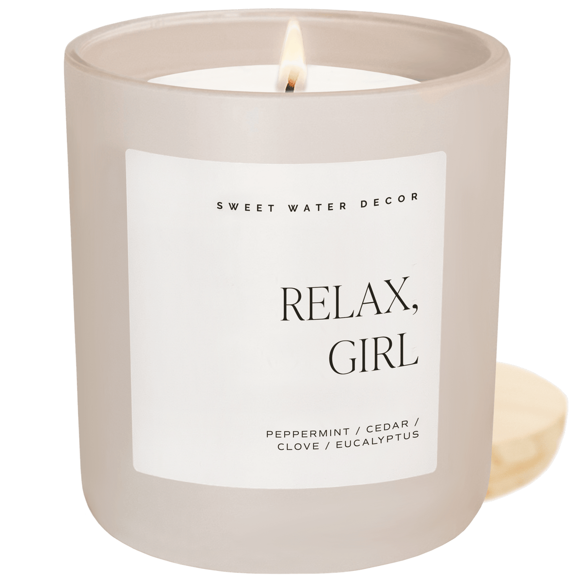 Relax Girl Soy Candle - Tan Matte Jar - 15 oz (Relaxation)