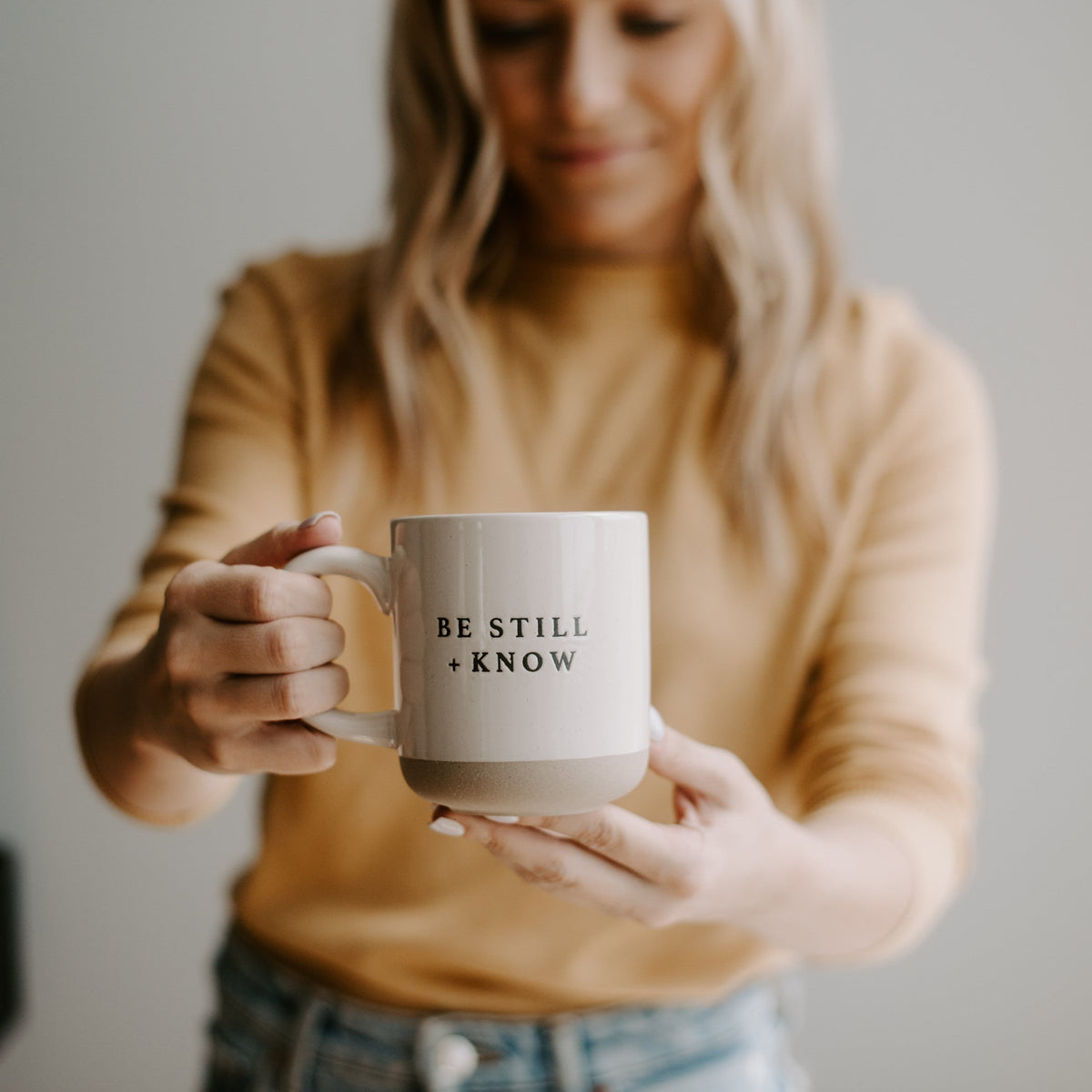 Be Still and Know 14 oz Stoneware Coffee Mug