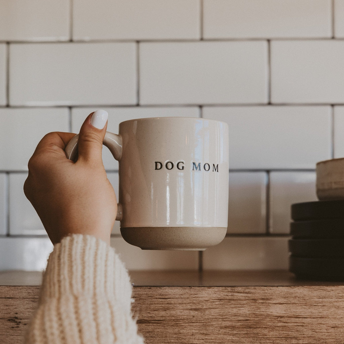 Dog Mom 14 oz Stoneware Coffee Mug