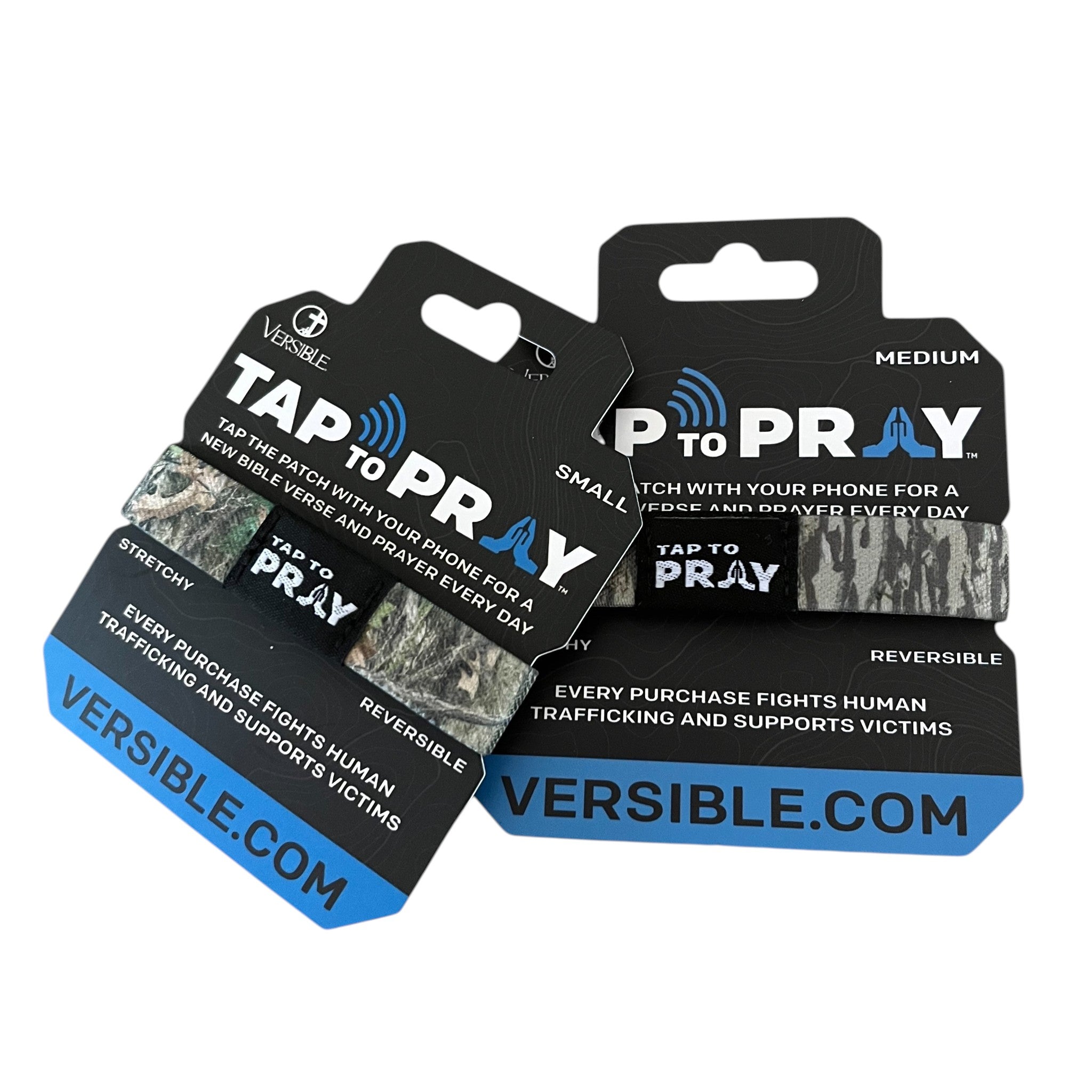 Tap To Pray® Wristband – Forest & Tree Bark Camo