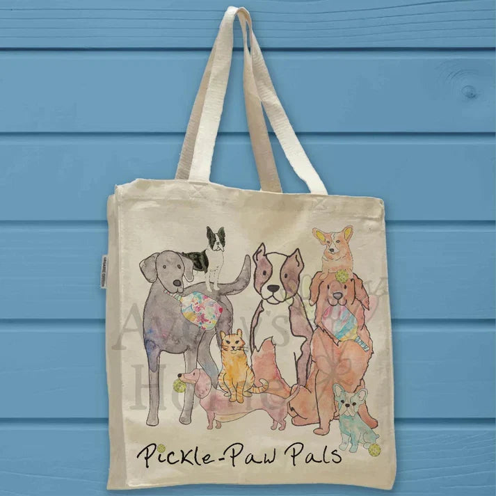 Pickleball Pals cotton tote bag, art by Avery Jackson