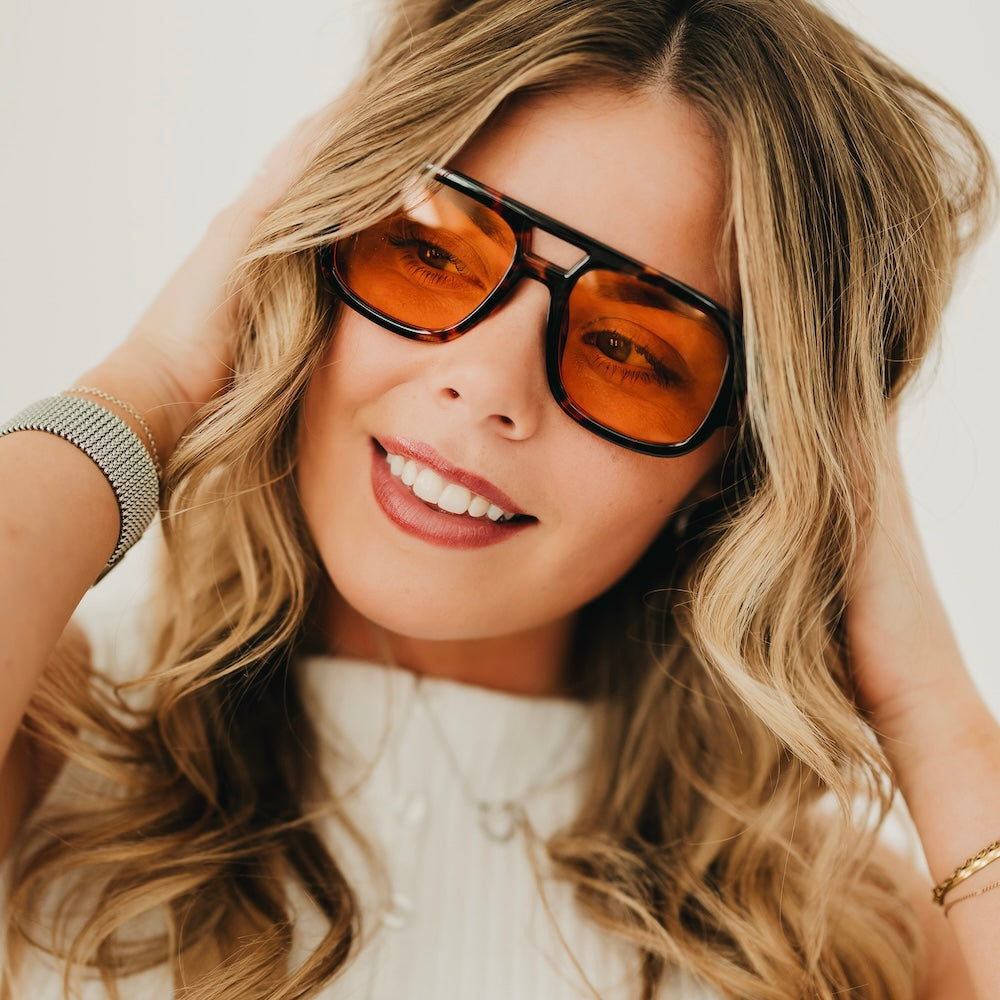 Ellen Retro Square Pilot Sunglasses