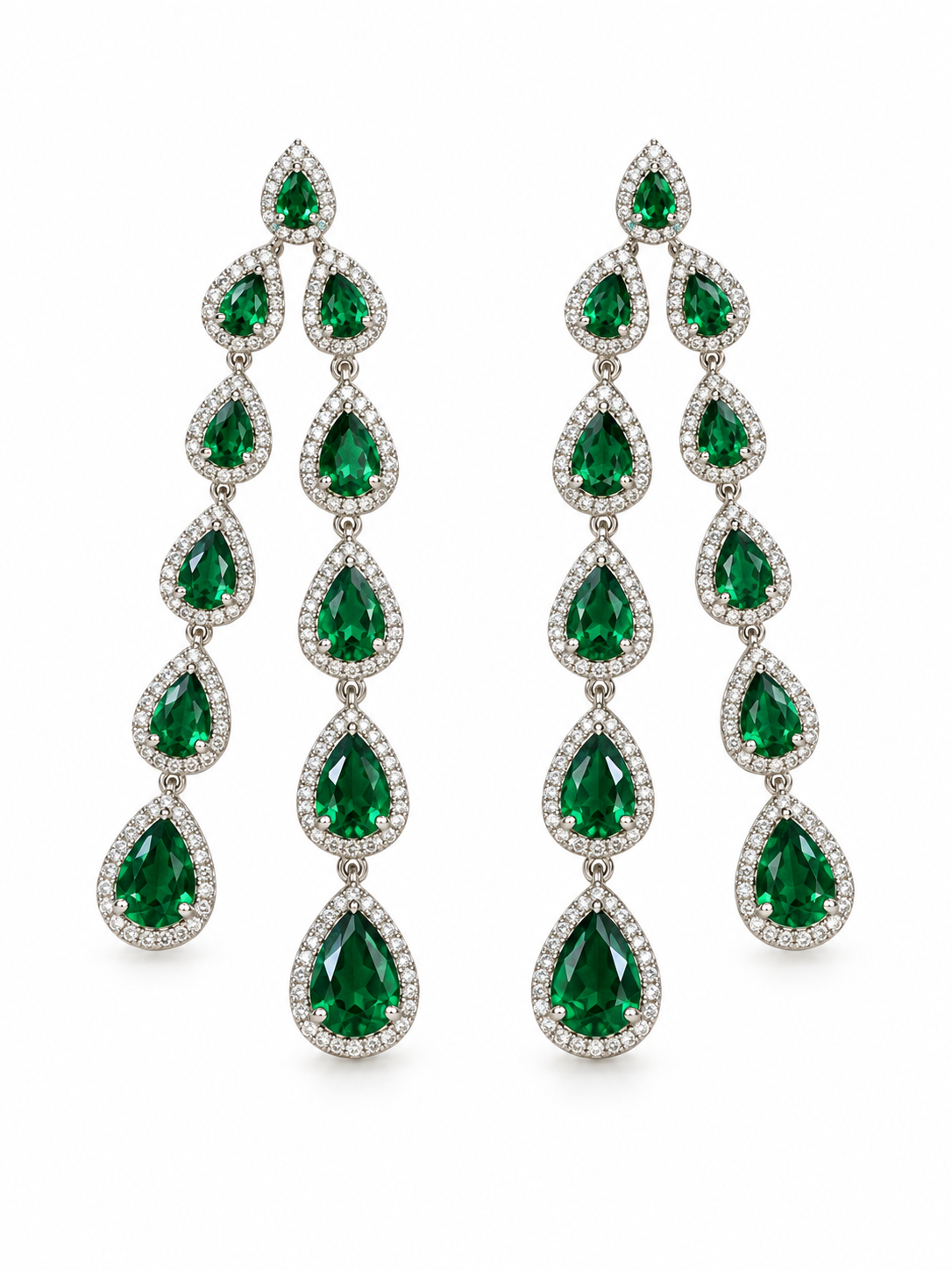 Cecilia Emerald Bezel Drop Earrings