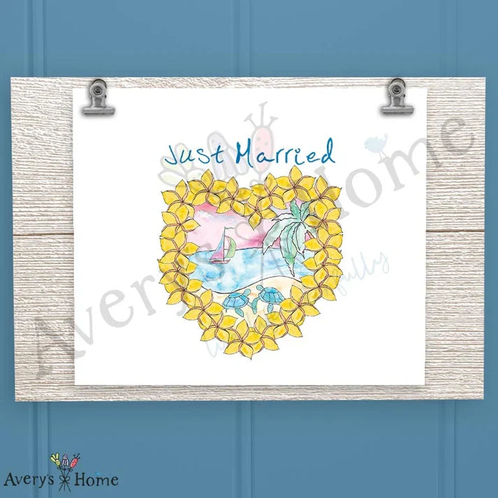 Just Married Frosted Drinking Glass