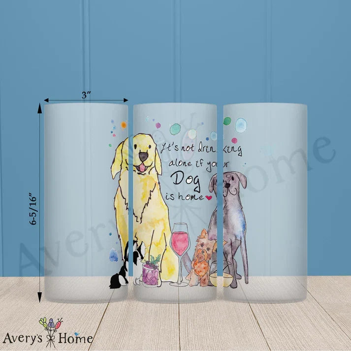 Dog Drinking Buddy Frosted Drinking Glass