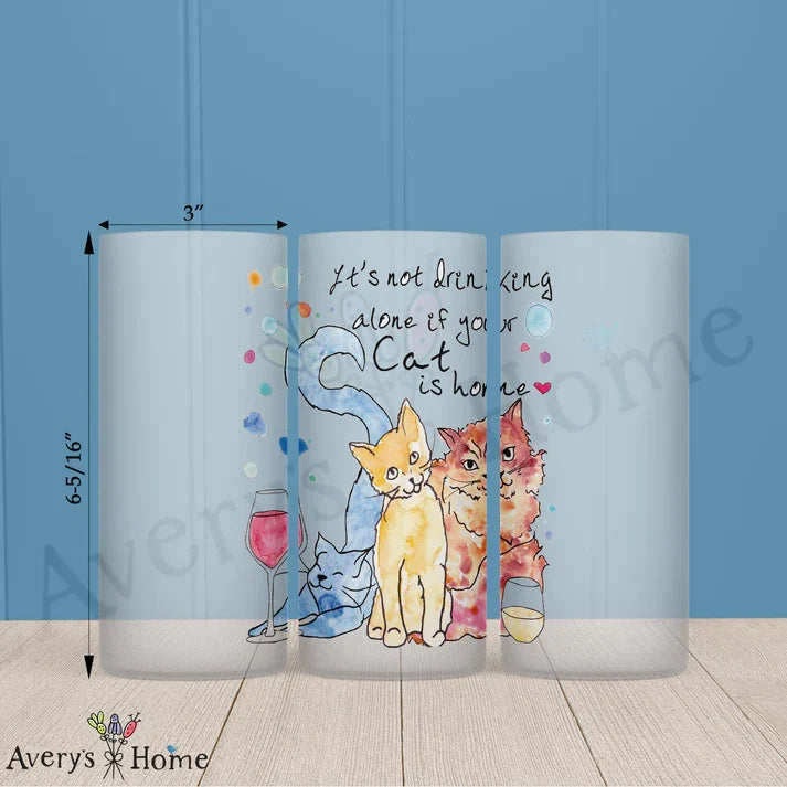 Cat Drinking Buddy Frosted Drinking Glass