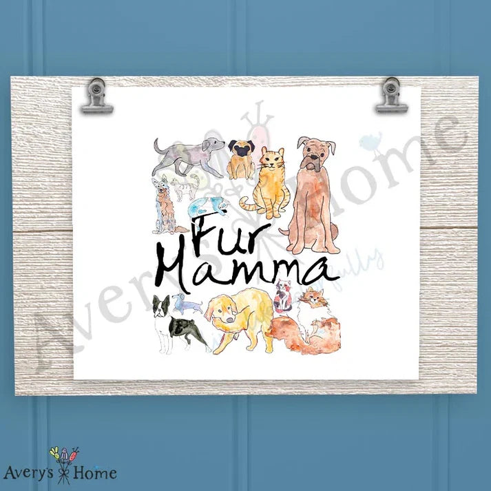 Fur Mamma Frosted Drinking Glass