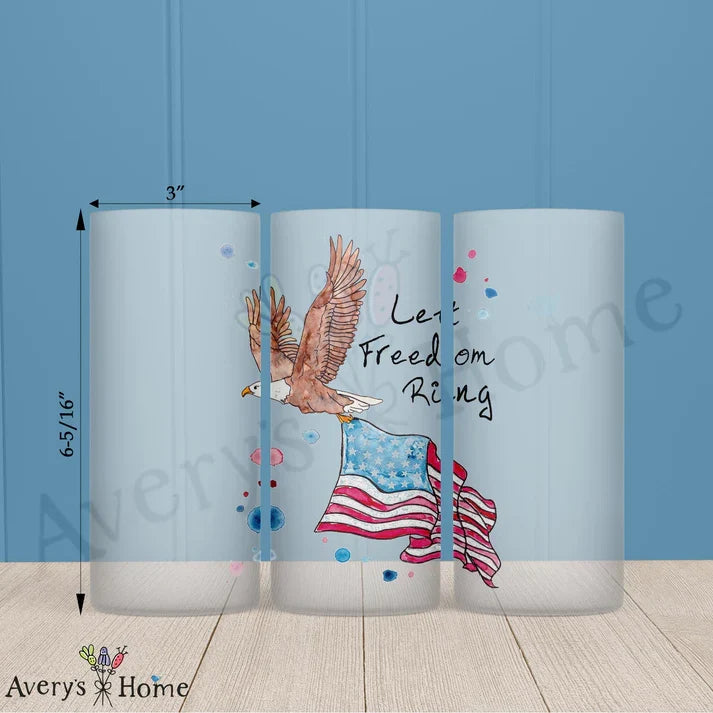 Let Freedom Ring Frosted Drinking Glass