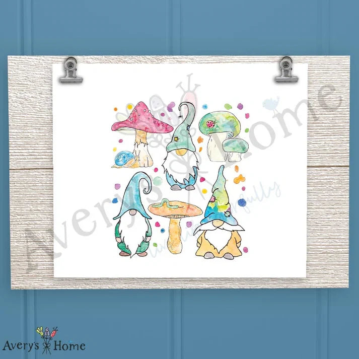 Gnomes & Mushrooms Frosted Drinking Glass
