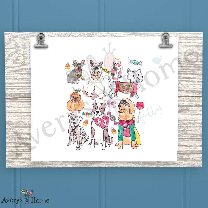Dogs in Costumes Frosted Drinking Glass