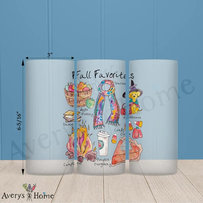 Favorite Things About Fall Frosted Drinking Glass