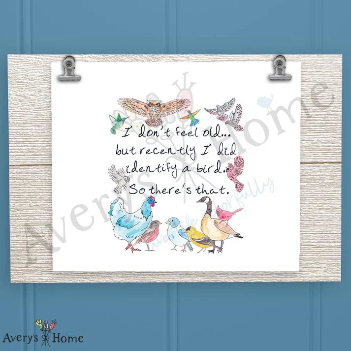 I Don't Feel Old.. Birds Frosted Drinking Glass