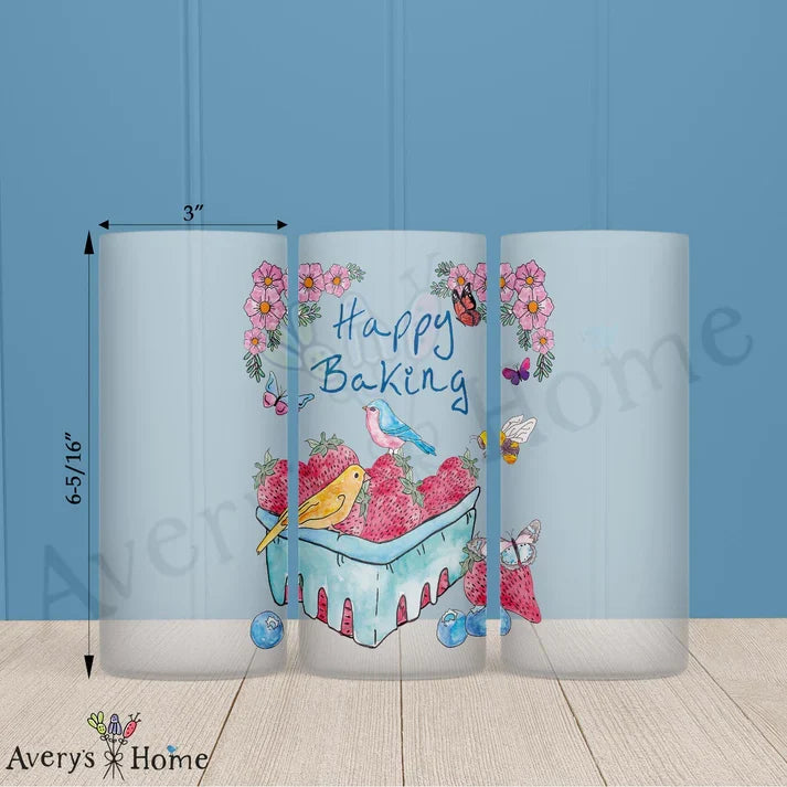 Happy Baking Frosted Drinking Glass