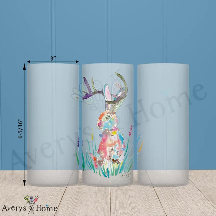 Jackalope Frosted Drinking Glass