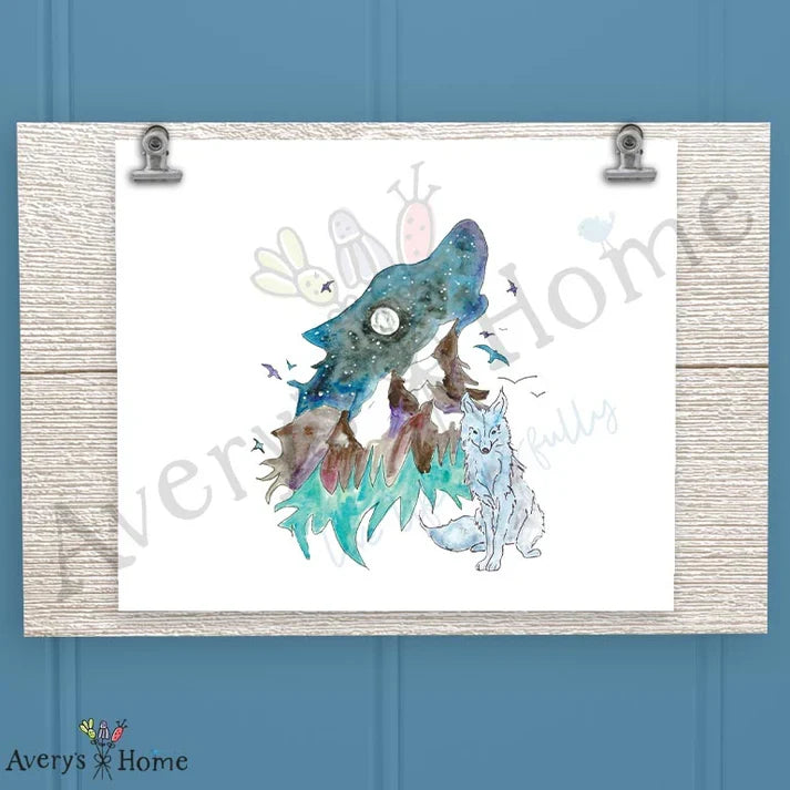 Mountain Wolf Frosted Drinking Glass