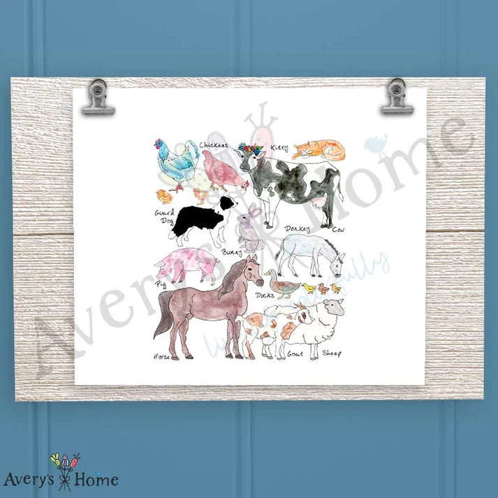 Barnyard Animals Frosted Drinking Glass