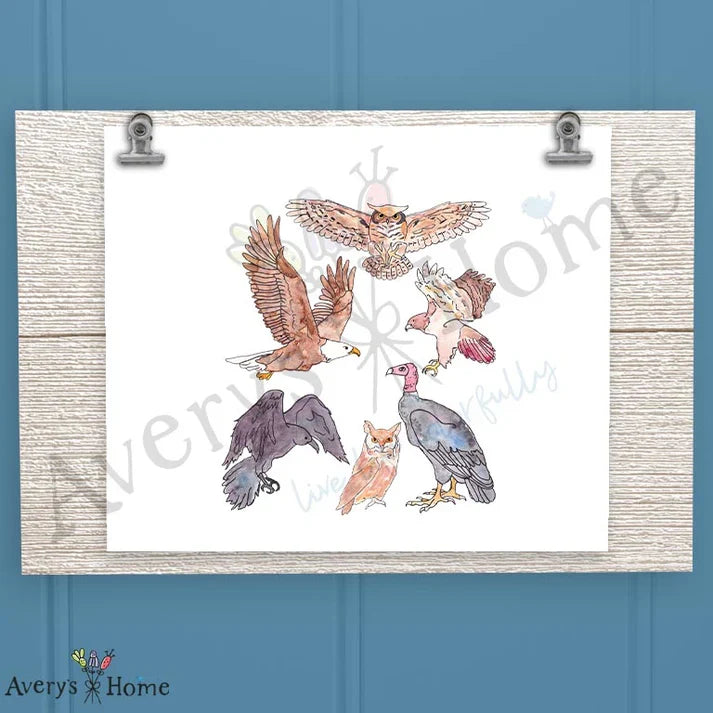 Birds of Prey Frosted Drinking Glass