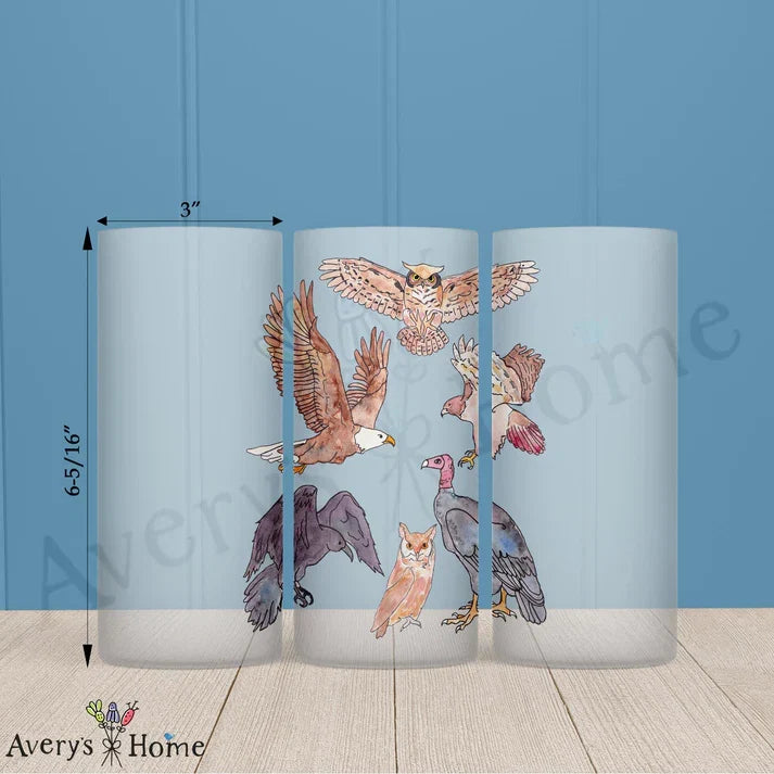 Birds of Prey Frosted Drinking Glass