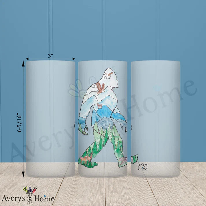 Bigfoot Landscape Frosted Drinking Glass