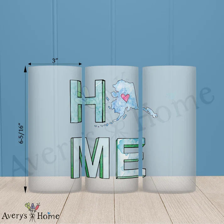HOME in Alaska Frosted Drinking Glass
