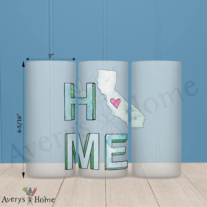HOME in California Frosted Drinking Glass