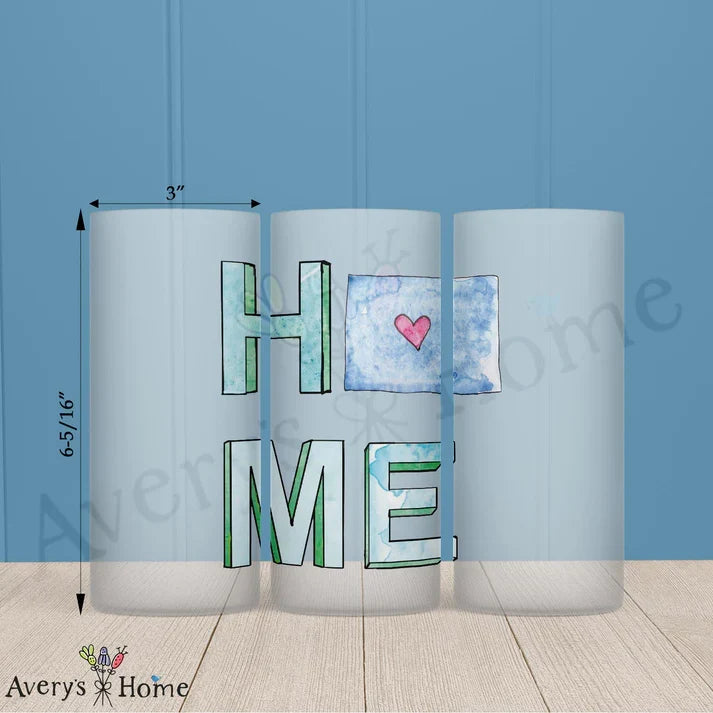 HOME in Colorado Frosted Drinking Glass