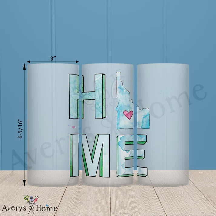 HOME in Idaho Frosted Drinking Glass